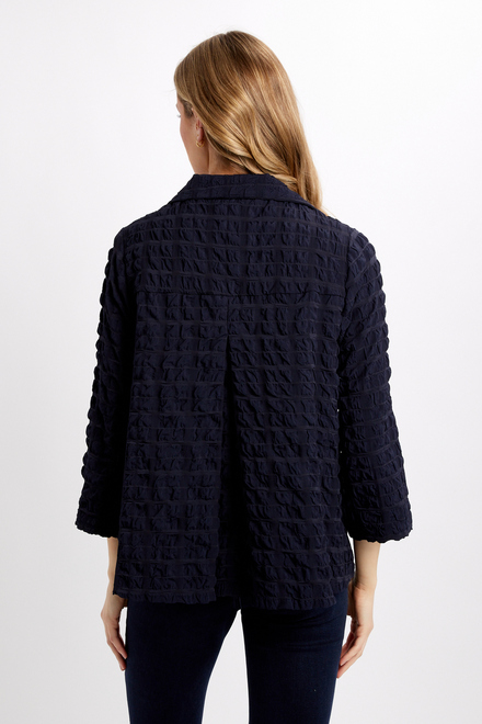 Textured &amp; Checkered Jacket Style 241069. Midnight Blue. 2