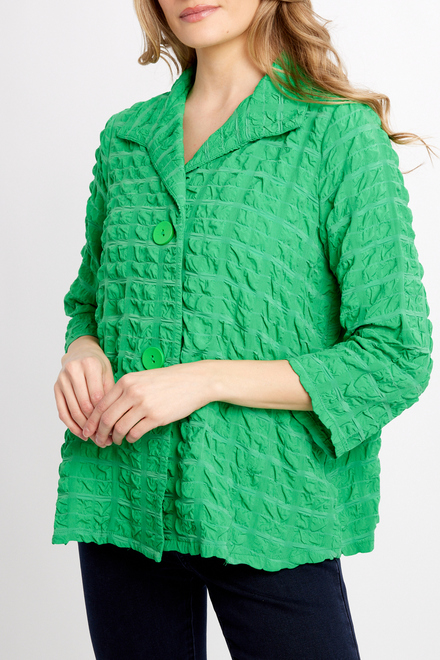 Textured &amp; Checkered Jacket Style 241069. Island Green. 3