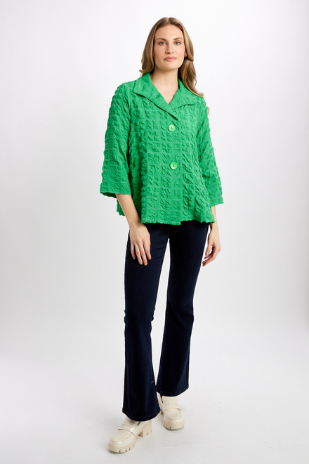 Textured &amp; Checkered Jacket Style 241069. Island Green. 4