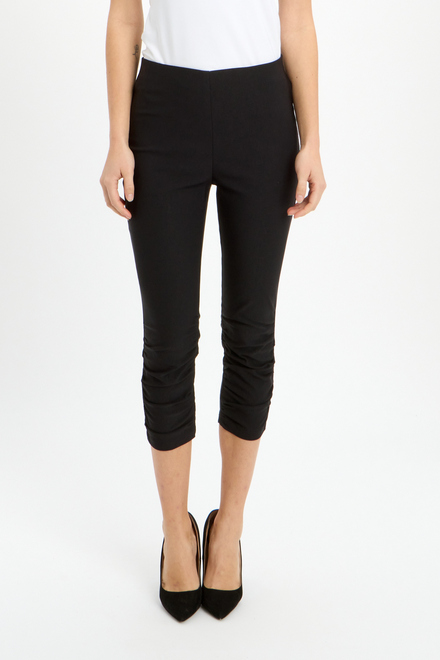 Pleated Slim Fit Pants Style 241070. Black. 2