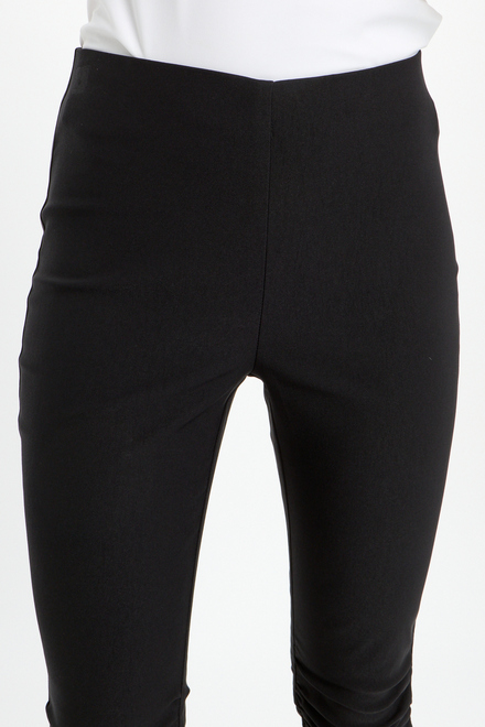 Pleated Slim Fit Pants Style 241070. Black. 4