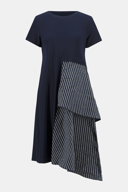 Bias-Cut Striped T-Shirt Dress Style 241076. Midnight Blue/white. 11