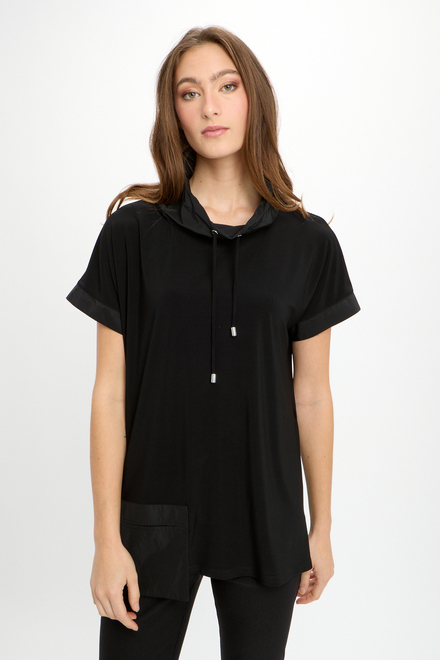Stand Collar Two-Tone Top Style 241078. Black. 4