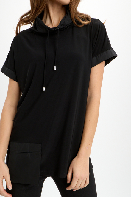 Stand Collar Two-Tone Top Style 241078. Black. 2