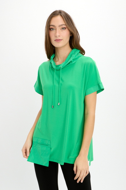 Stand Collar Two-Tone Top Style 241078. Island Green. 2