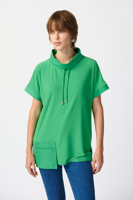 Stand Collar Two-Tone Top Style 241078. Island Green. 4