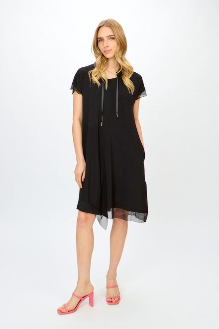 Drawstring Tulle Dress Style 241080. Black. 5