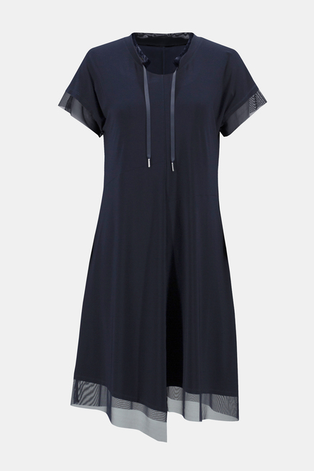 Drawstring Tulle Dress Style 241080. Midnight Blue. 5