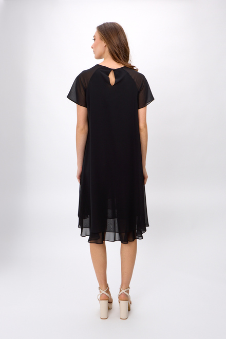 Ruffle Detail T-Shirt Dress Style 241084. Black. 2
