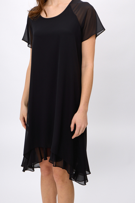 Ruffle Detail T-Shirt Dress Style 241084. Black. 3