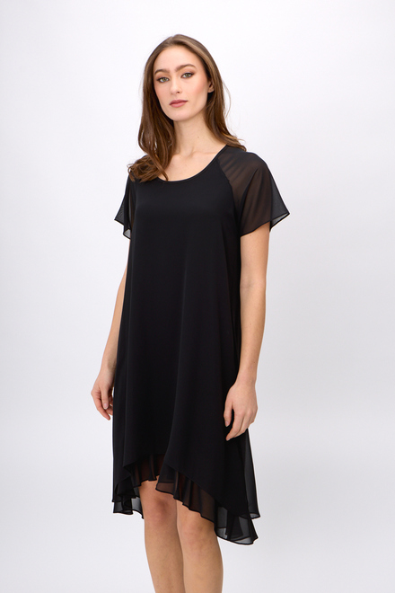 Ruffle Detail T-Shirt Dress Style 241084. Black