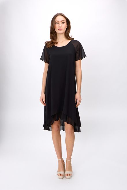 Ruffle Detail T-Shirt Dress Style 241084. Black. 4