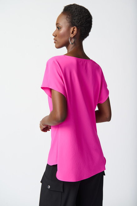 Pleated flowing T-shirt Model 241099. Ultra Pink. 4