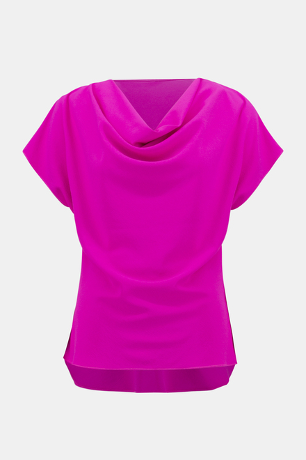 Pleated flowing T-shirt Model 241099. Ultra Pink. 6