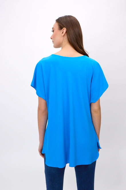 Pleated flowing T-shirt Model 241099. French Blue. 2