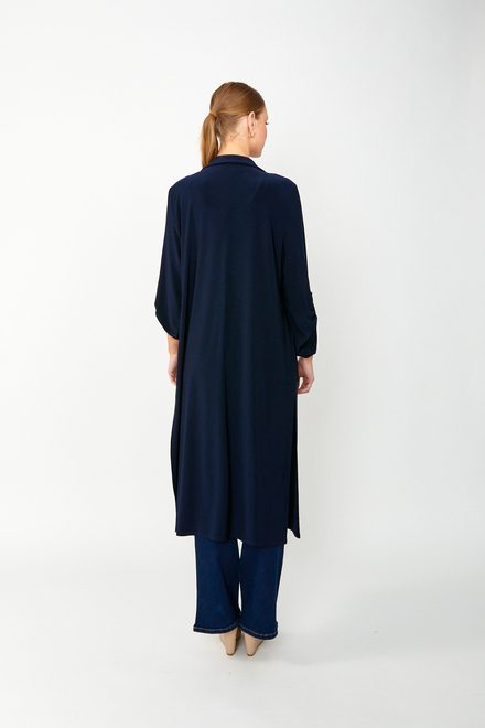 Long jacket with pockets Model 241100. Midnight Blue. 2