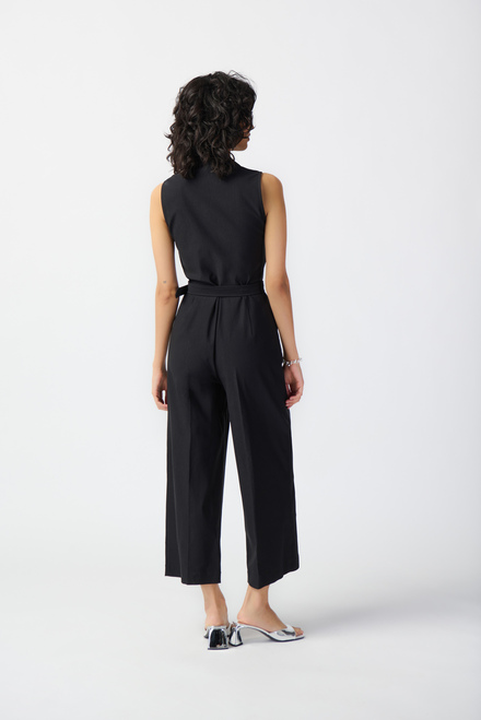 Sleeveless Zip Front Jumpsuit Style 241101. Black. 3