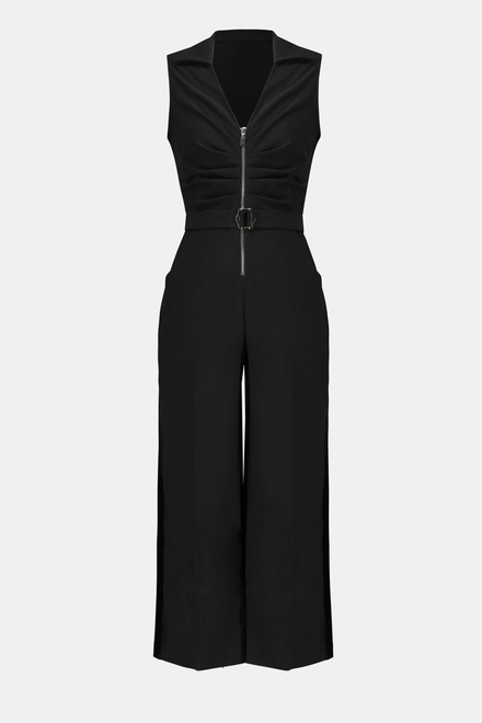Sleeveless Zip Front Jumpsuit Style 241101. Black. 6
