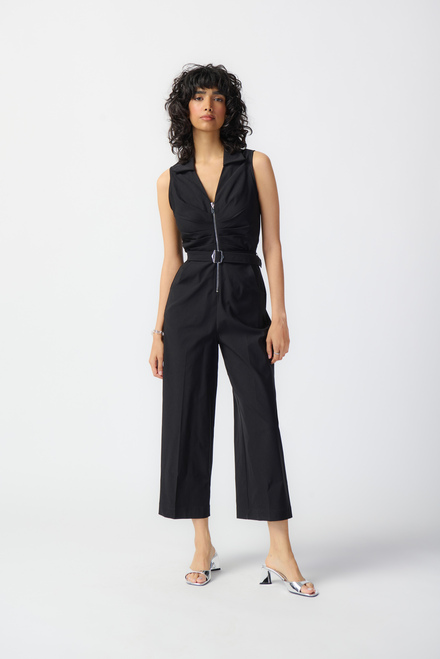 Sleeveless Zip Front Jumpsuit Style 241101. Black. 5