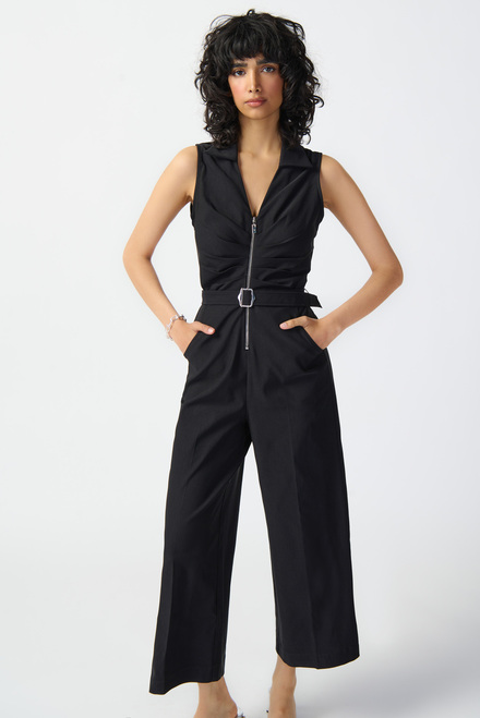 Sleeveless Zip Front Jumpsuit Style 241101. Black. 2