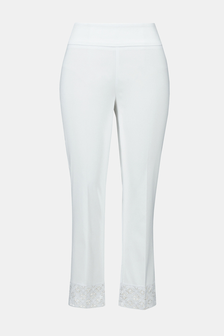 Stretch Detail Lace Pant Style 241102. White. 4