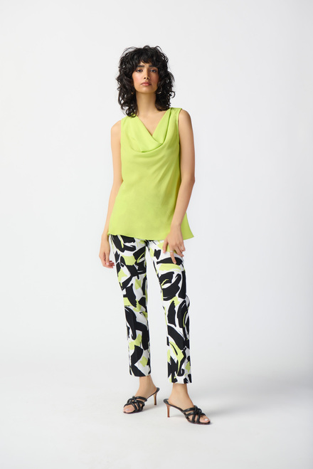 Pleated Collar Tank Top Style 241103. Key Lime. 2