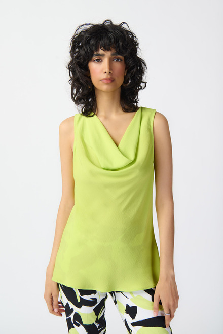Pleated Collar Tank Top Style 241103. Key Lime. 4