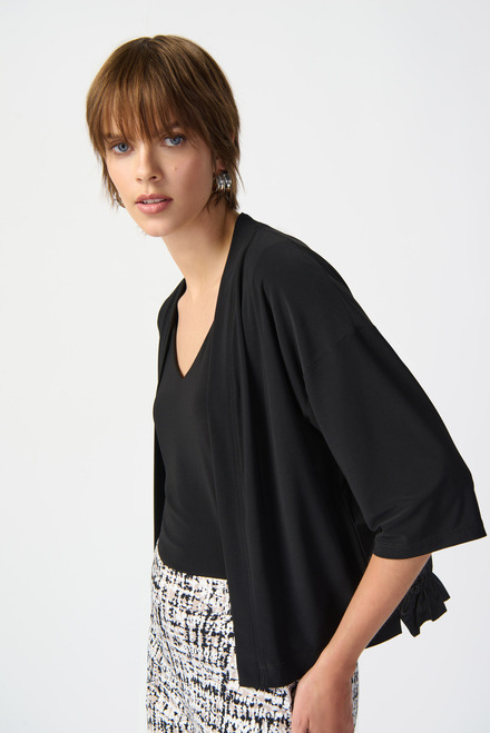 Gathered Cropped Cover-Up Style 241107. Black. 4