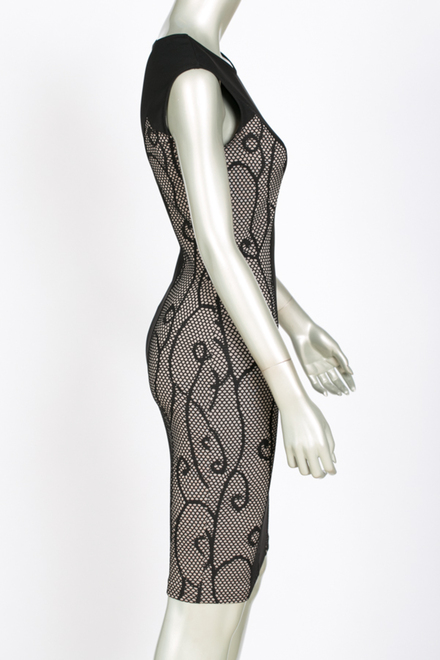Joseph Ribkoff dress style 144837. Black/taupe. 2