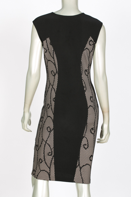Joseph Ribkoff dress style 144837. Black/taupe. 3
