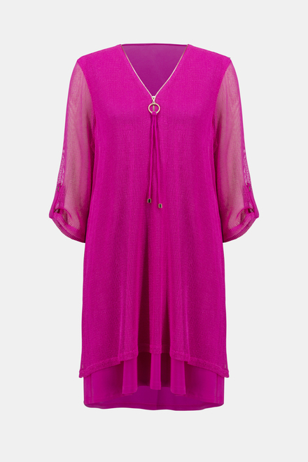 Mesh Zip Detail Dress Style 241115. Ultra Pink. 5
