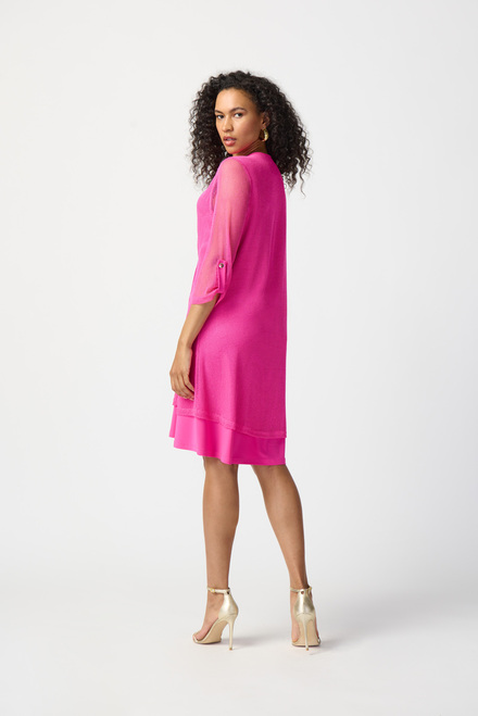Mesh Zip Detail Dress Style 241115. Ultra Pink. 2