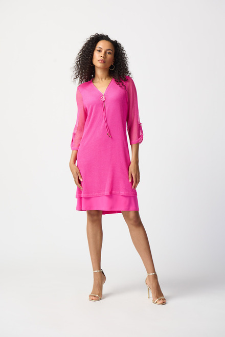 Mesh Zip Detail Dress Style 241115. Ultra pink