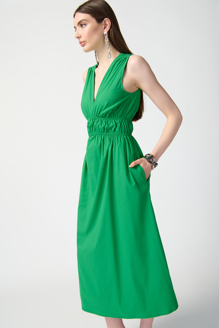 Gathered Midi Dress Style 241127. Island Green. 3