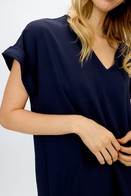 Robe t-shirt &agrave; poches mod&egrave;le 241129. Bleu Nuit. 3