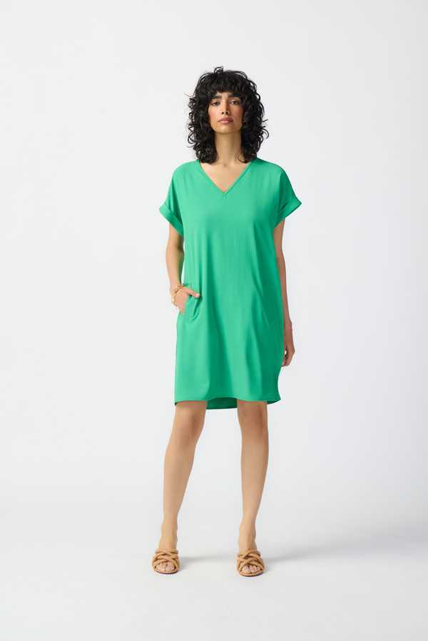 T-Shirt Dress with Pockets Style 241129. Island Green