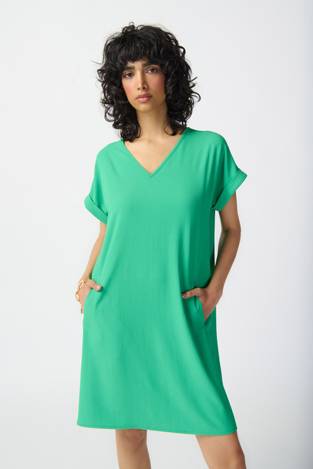 T-Shirt Dress with Pockets Style 241129. Island Green. 2
