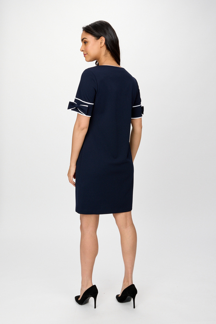Bow Detail T-Shirt Dress Style 241130. Midnight Blue/off White. 5