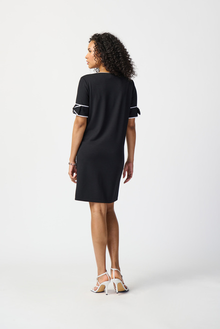 Bow Detail T-Shirt Dress Style 241130. Black/off White. 2