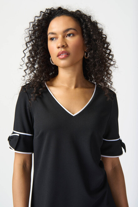 Bow Detail T-Shirt Dress Style 241130. Black/off White. 3