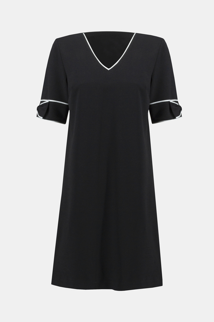 Bow Detail T-Shirt Dress Style 241130. Black/off White. 5