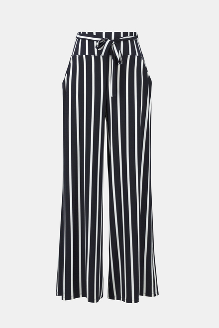Vertical Stripe Wide Leg Pants Style 241135. Midnight Blue/vanilla. 4