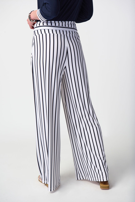 Vertical Stripe Wide Leg Pants Style 241135. Vanilla/midnight Blue. 6
