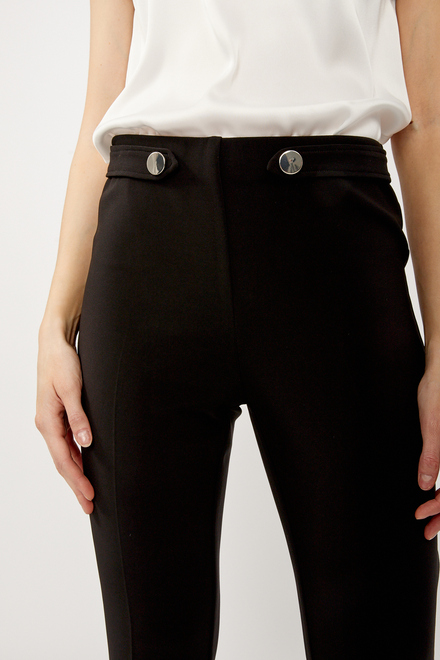 Decorative Button Straight Leg Pants Style 241149. Black. 4