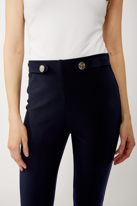 Decorative Button Straight Leg Pants Style 241149. Midnight Blue. 3