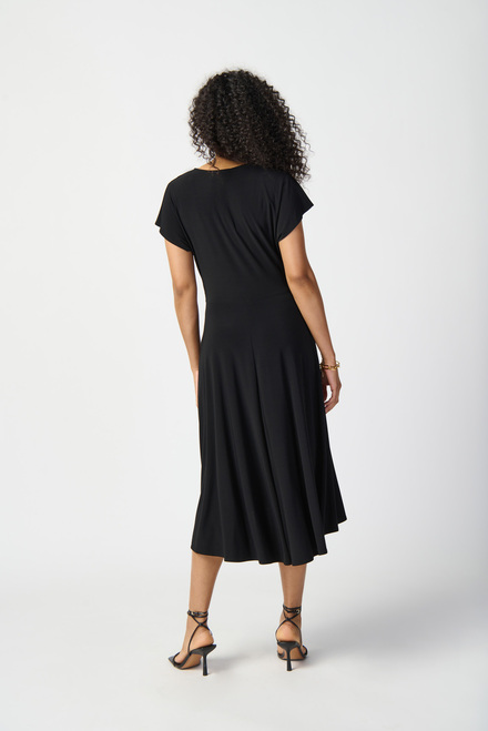 Pleated Short Sleeve Dress Style 241152. Black. 2