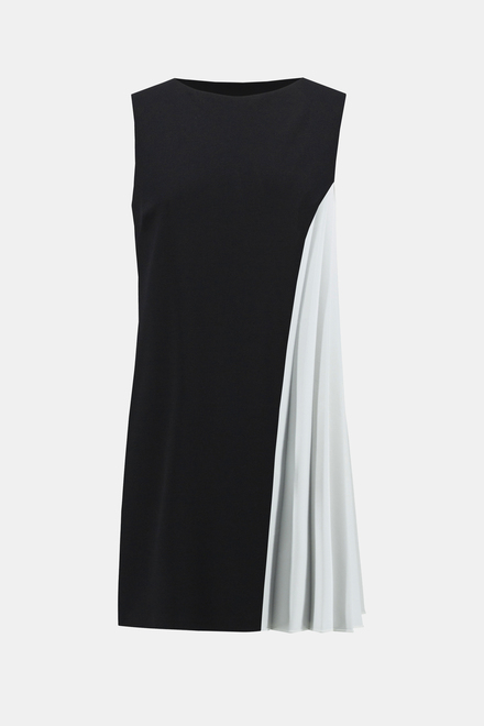 Two-Tone Pleated Tank Dress Style 241160. Black/vanilla. 5