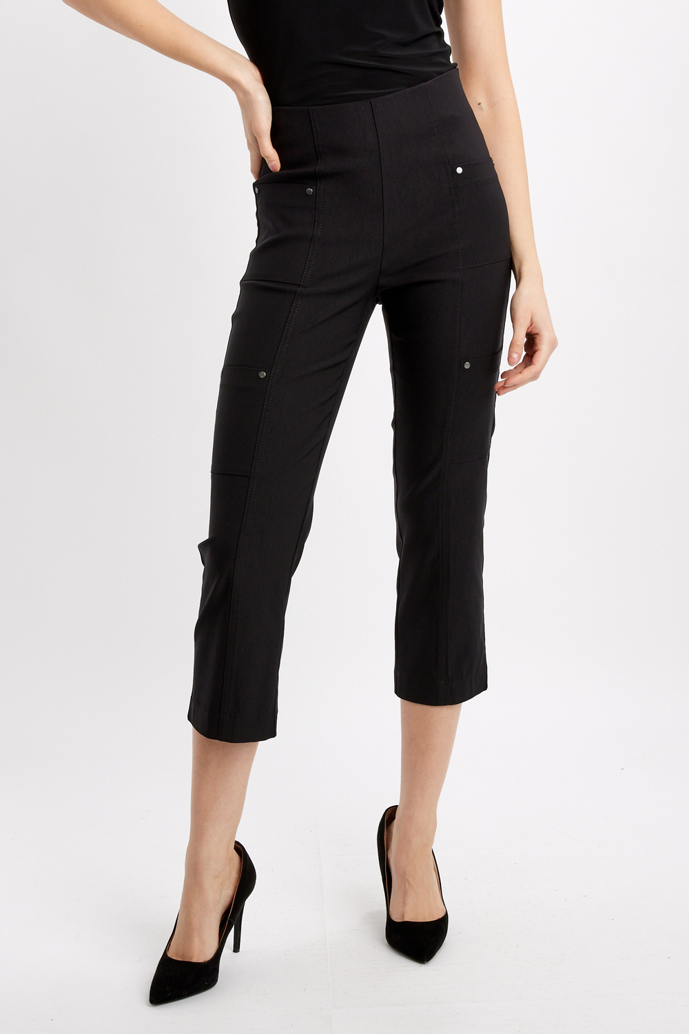 Multi-Pocket Straight Leg Pants Style 241163. Black