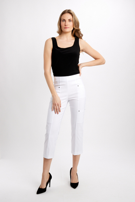 Multi-Pocket Straight Leg Pants Style 241163. White. 4