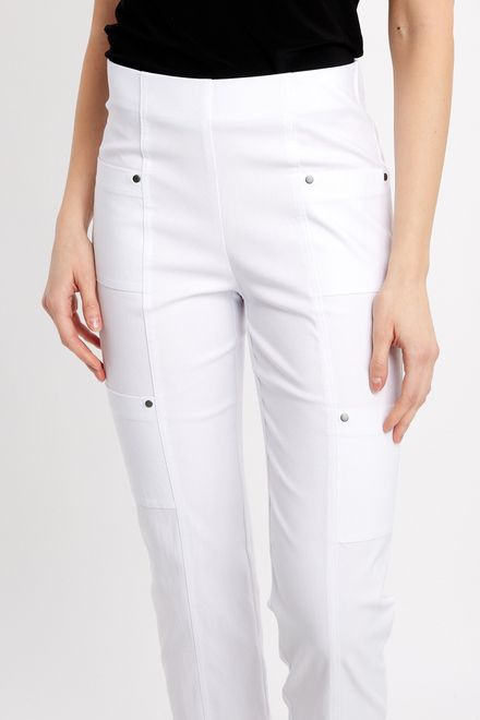 Multi-Pocket Straight Leg Pants Style 241163. White. 3